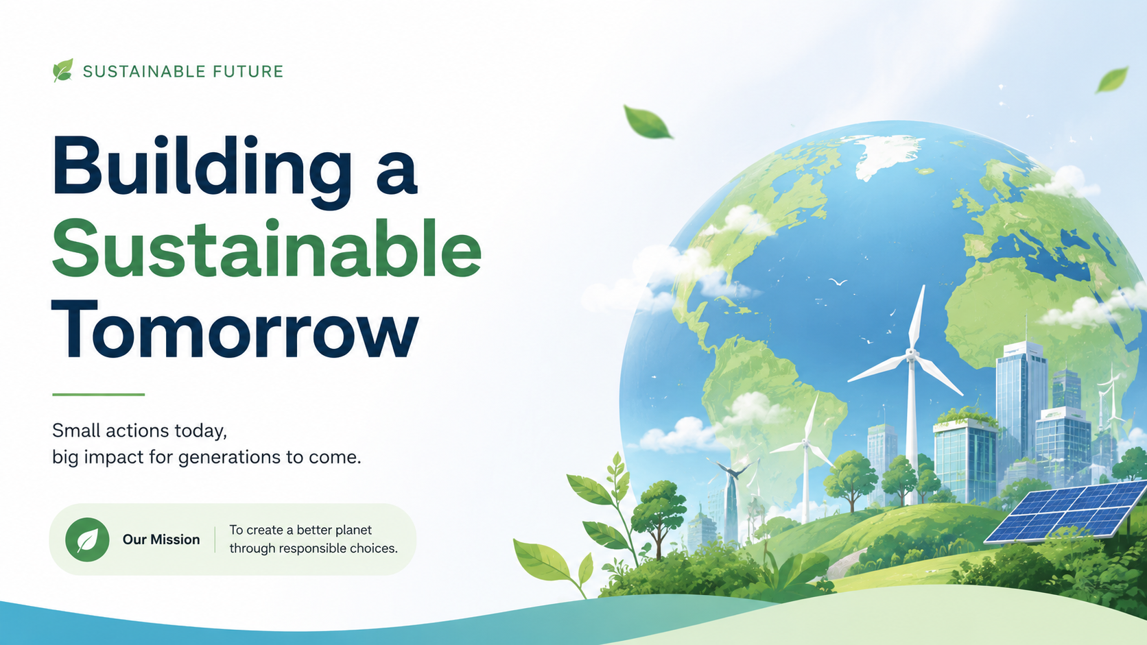The first of three slide images in a sustainability presentation prepared for PowerPoint conversion