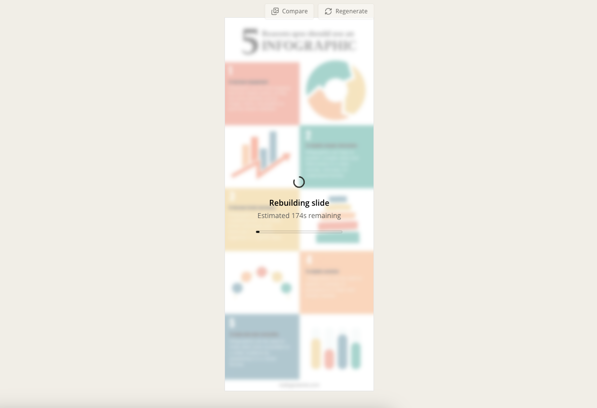 Data infographic being reconstructed in SlideRebuild